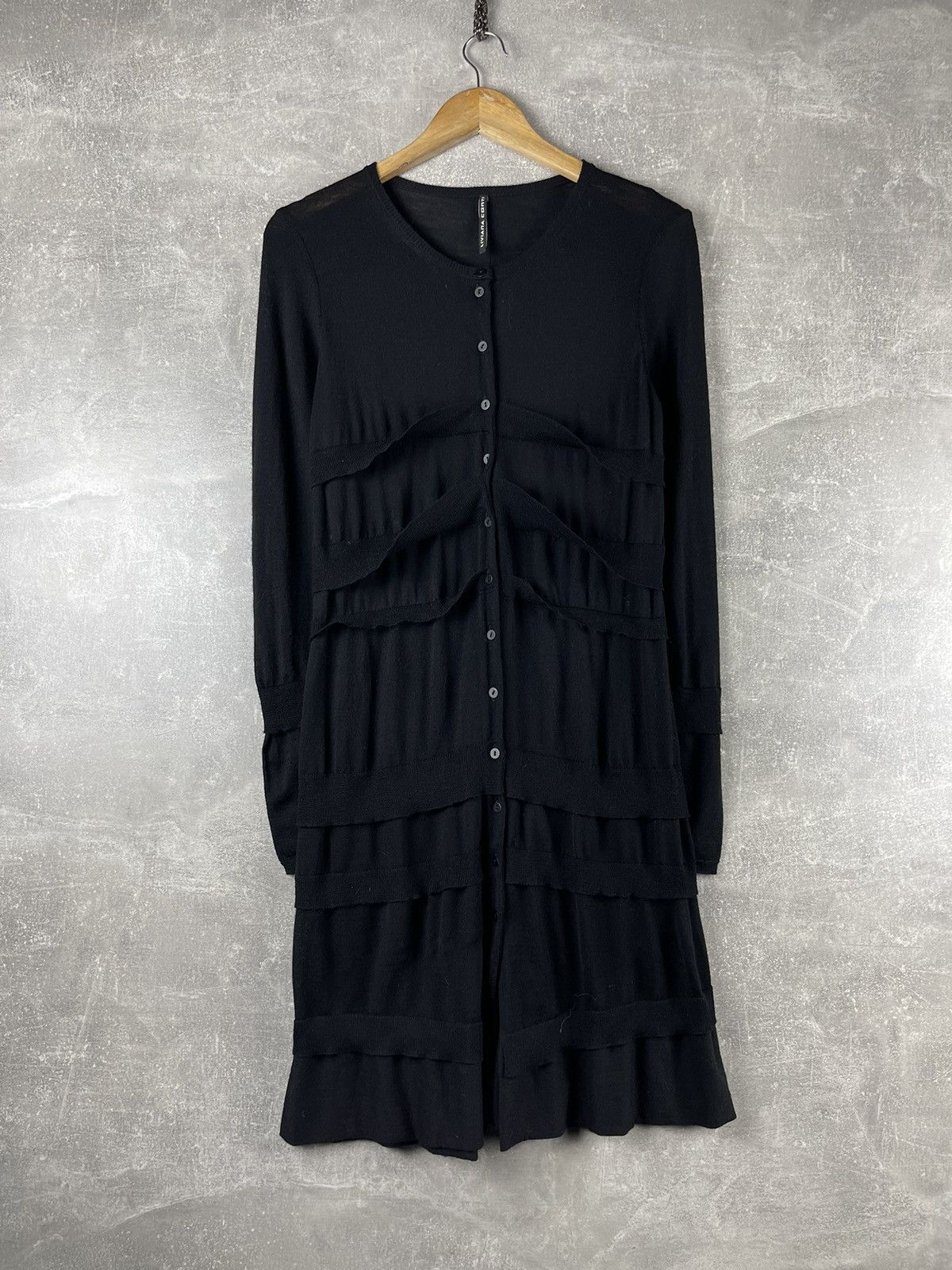 Other Liviana Conti Merino Wool Knit Dress Black Front Long Sleeve Size M / US 6-8 / IT 42-44 - 1 Thumbnail
