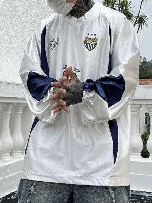 Blokecore retro oversized silky long sleeve t-shirt