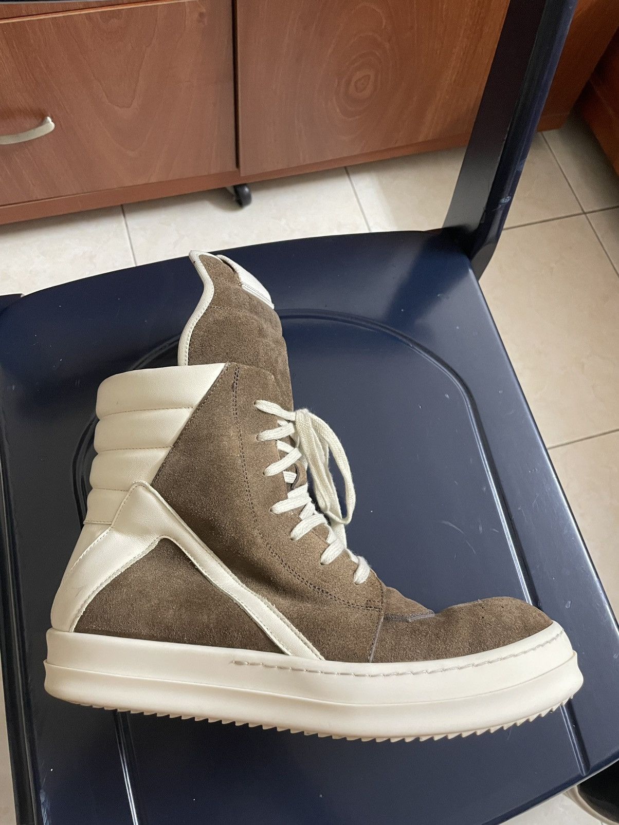 Rick Owens SS19 Rick Owens geobasket in brown suede Size US 8.5 / EU 41-42 - 1 Thumbnail