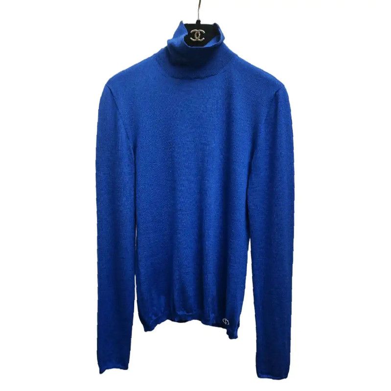 Dior Dior Women’s Blue Cashmere Blend Long Sleeve Sweater 0089 Size S / US 4 / IT 40 - 1 Thumbnail