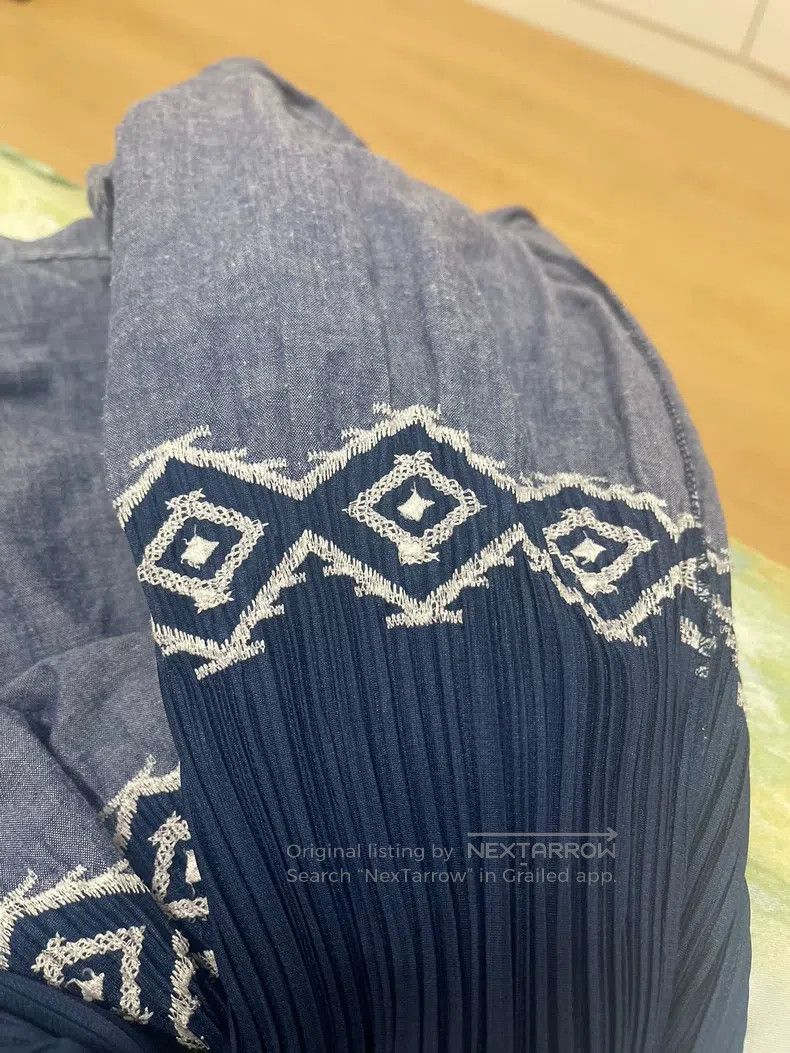 Issey Miyake Issey Miyake Denim Patchwork Embroidered Sleeveless Dress Size M / US 6-8 / IT 42-44 - 2 Thumbnail