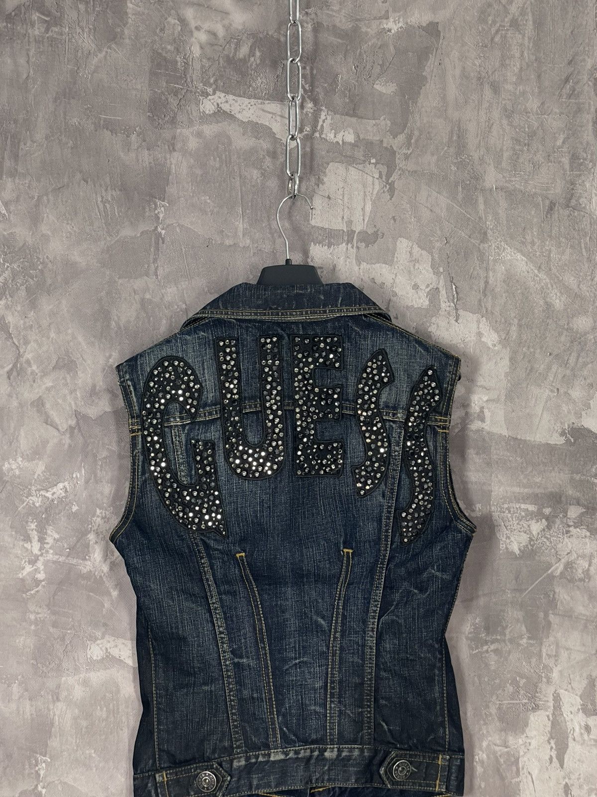 Guess × Japanese Brand Y2K Guess Glamour Avant Garde Vintage Denim Vest Size M / US 6-8 / IT 42-44 - 7 Thumbnail