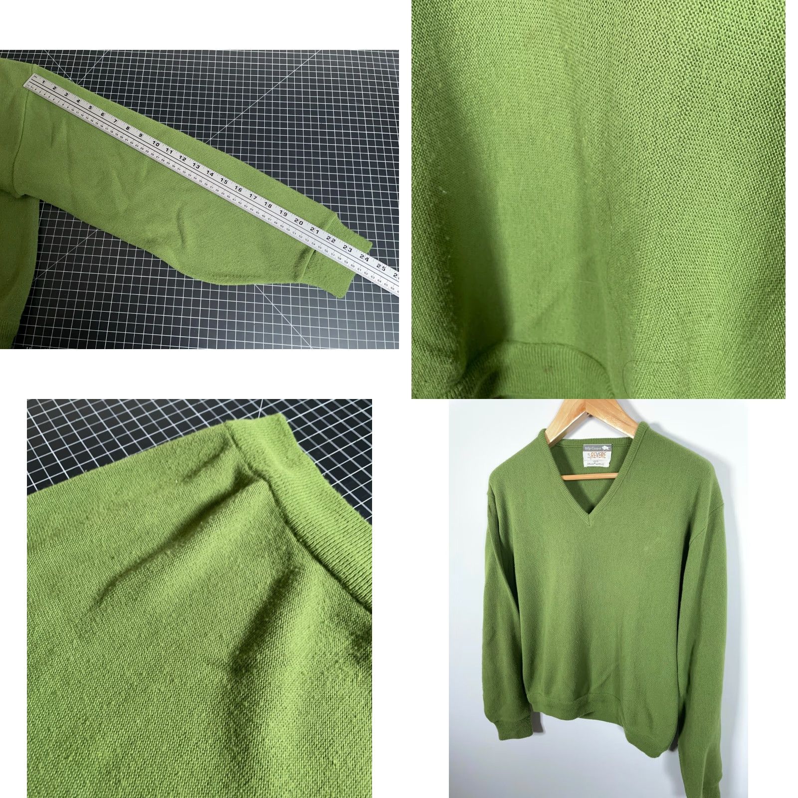 Vintage VINTAGE Revere Sweater Men XL Avocado Green V-Neck 60s 70s Acrylic Knit Pullover Size US XL / EU 56 / 4 - 8 Thumbnail