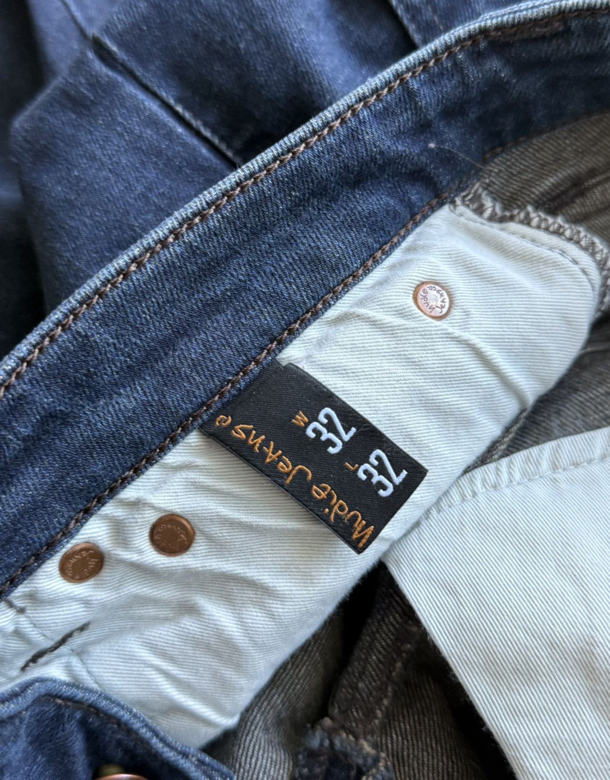 Designer Nudie Jeans Skinny Lin dry steel organic cotton jeans slim Size US 32 / EU 48 - 6 Thumbnail