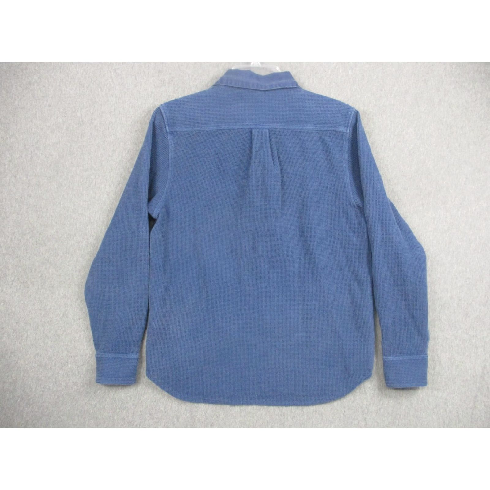 J.Crew J.Crew Oarsman Polo Shirt Mens Small Blue Waffle Knit Thermal Long Sleeve CJ733 Size US S / EU 44-46 / 1 - 4 Thumbnail
