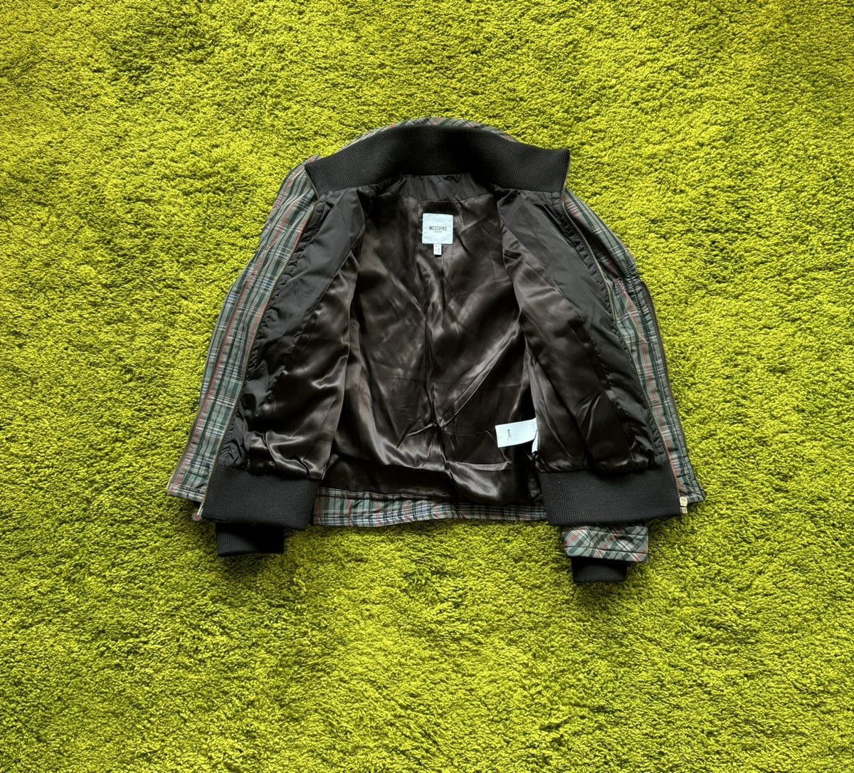 Designer × Moschino × Vintage Moschino 2000s vtg Y2K checkered double layer bomber jacket Size M / US 6-8 / IT 42-44 - 3 Thumbnail