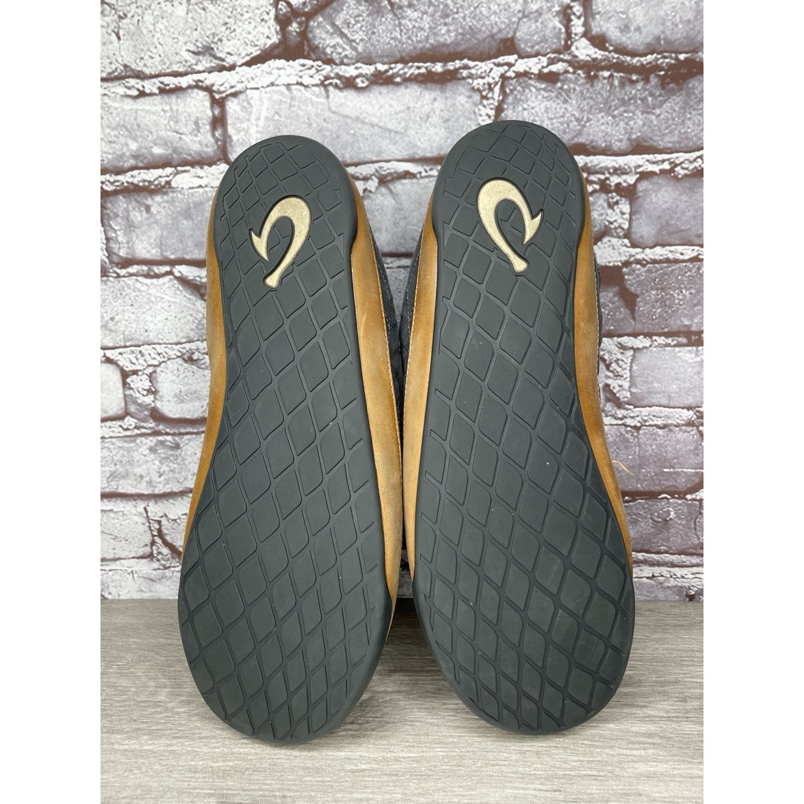 Olukai OluKai Hanohano Waxed Canvas Shadow Gray Wool Shearling Slip Size US 11.5 / IT 41.5 - 8 Thumbnail