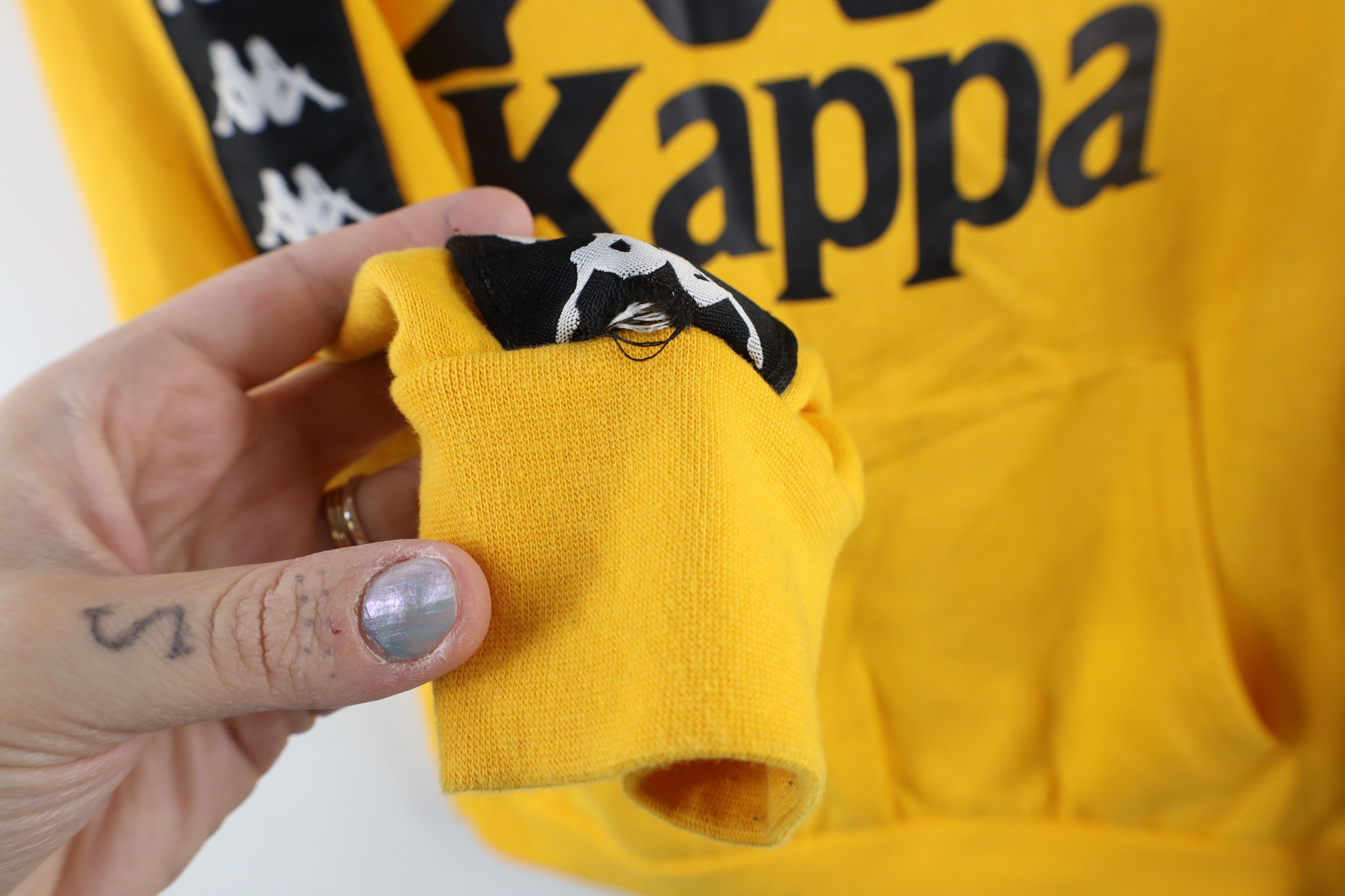 Kappa × Vintage Vintage Kappa Soccer Taped Logo Hoodie Sweatshirt Yellow Size US M / EU 48-50 / 2 - 6 Thumbnail