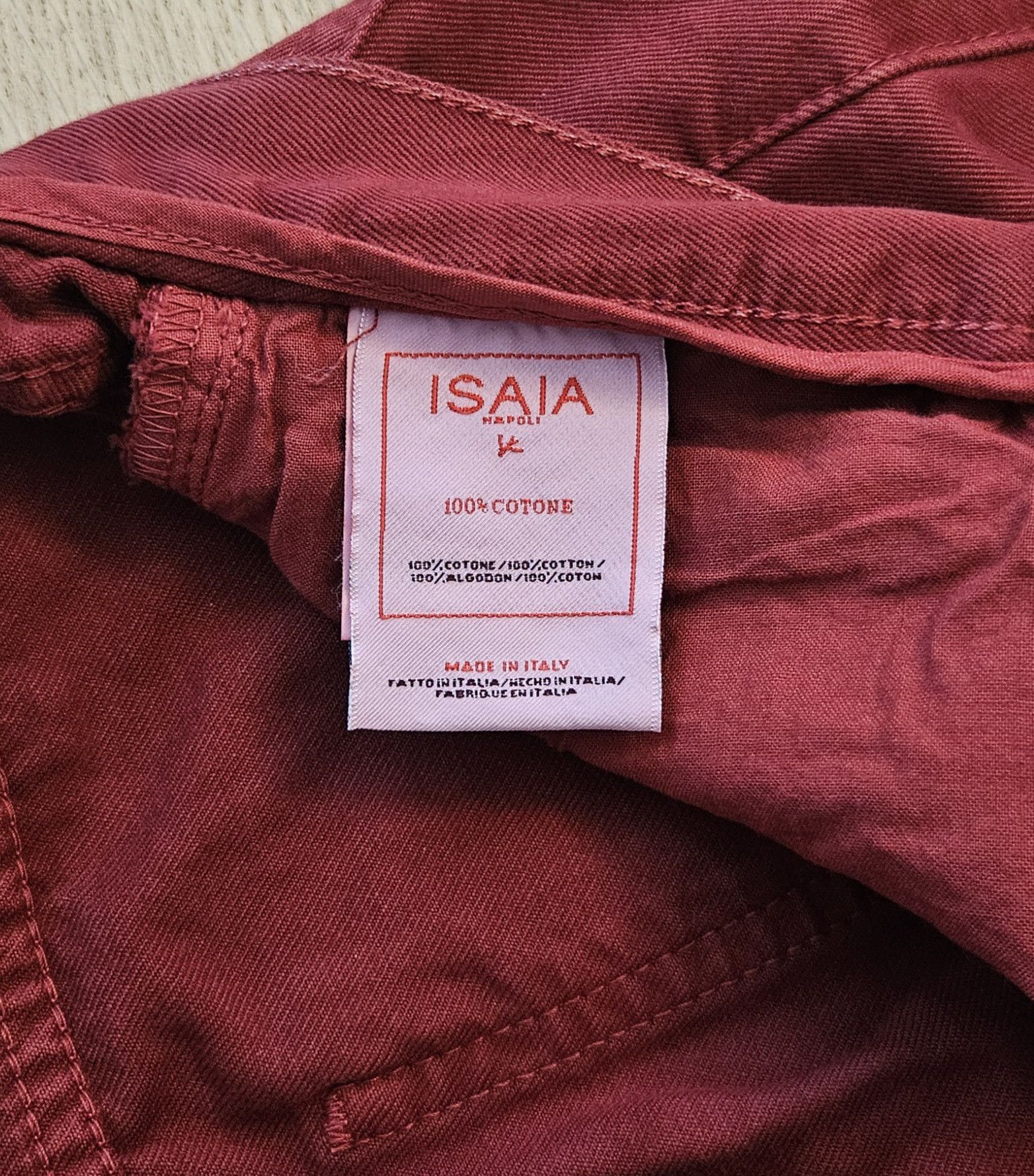 Isaia Isaia Burgundy 5-Pocket Cotton Jeans – Size 32 (48 EU) Size US 32 / EU 48 - 11 Thumbnail