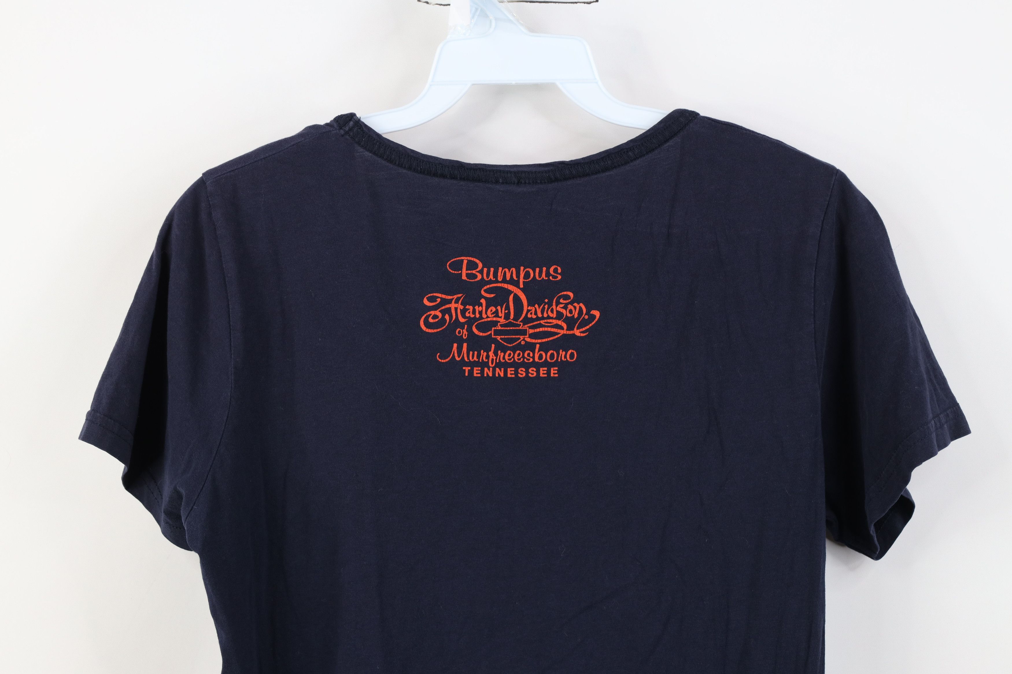 Harley Davidson Vintage Y2K Harley Davidson Spell Sequined T-Shirt Navy Blue Size M / US 6-8 / IT 42-44 - 12 Thumbnail