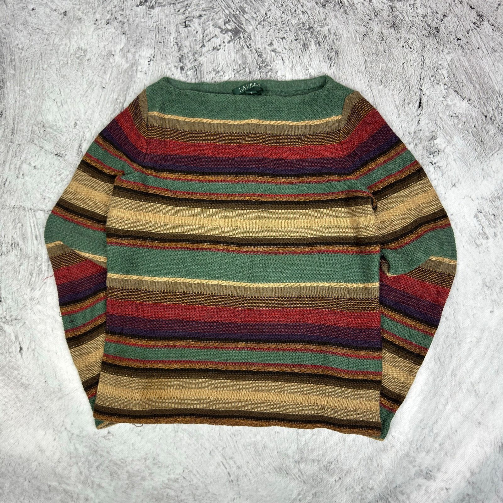 Ralph Lauren Lauren Ralph Lauren Women's Multi Striped Pullover Sweater M Size M / US 6-8 / IT 42-44 - 2 Thumbnail