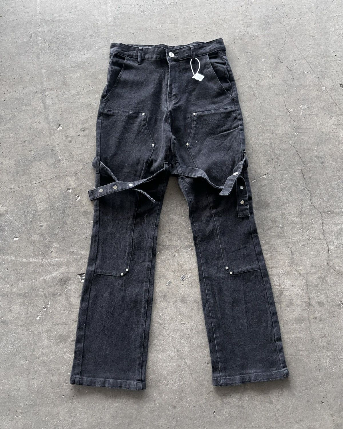 14th Addiction Paset Double Knee Super Black Boot Cut Pants Size US 30 / EU 46 - 2 Thumbnail