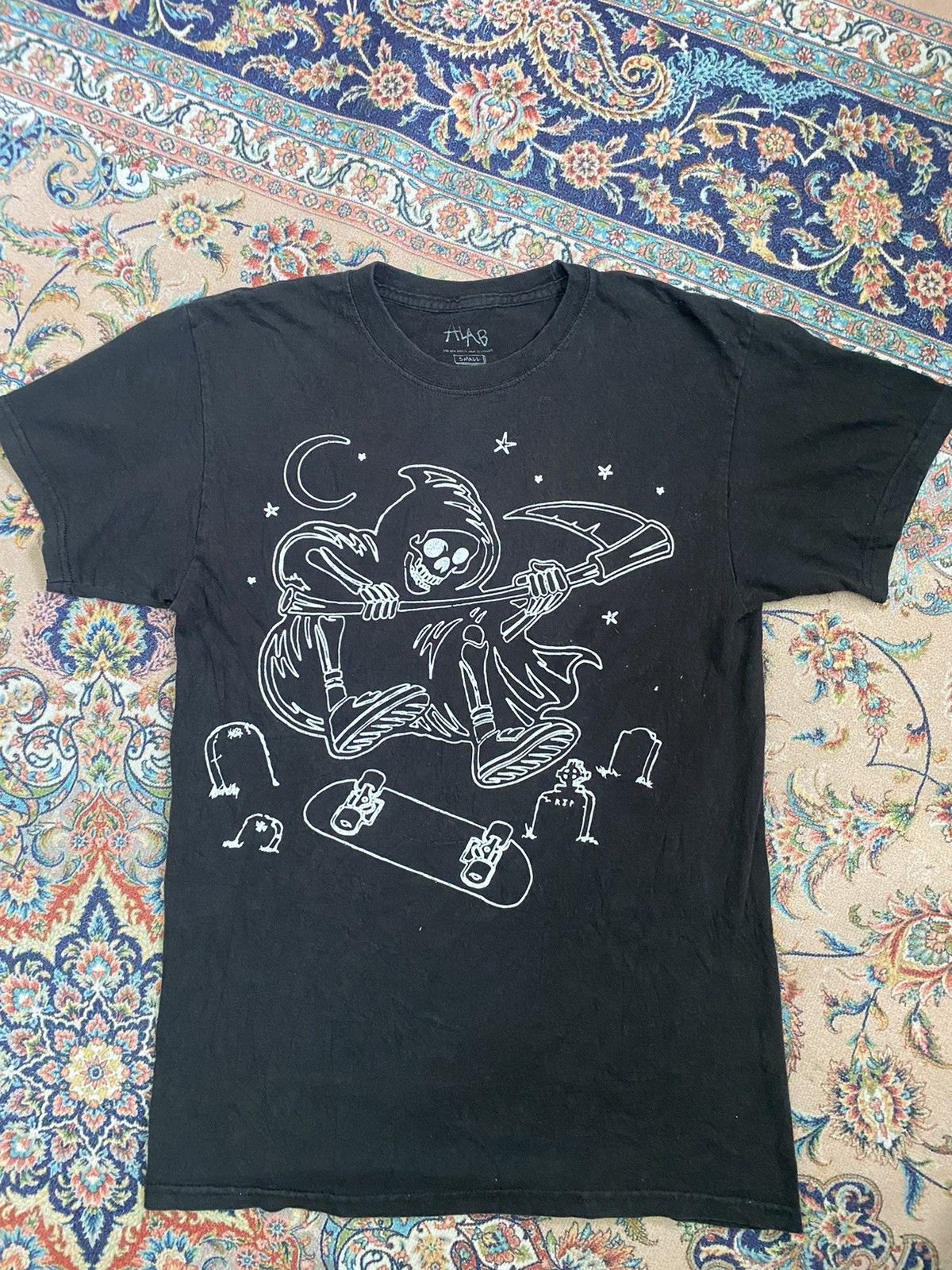 Vintage Alab Skull Skate black Tshirt 🚀 Size US S / EU 44-46 / 1 - 2 Thumbnail