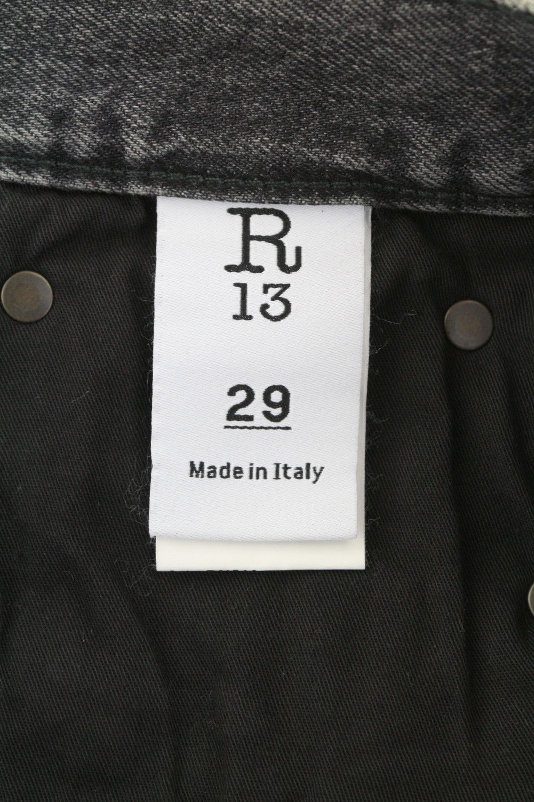 R13 BOYFRIEND 29 Leyton Black Faded Zip FW25 86683 Size 29" - 8 Thumbnail