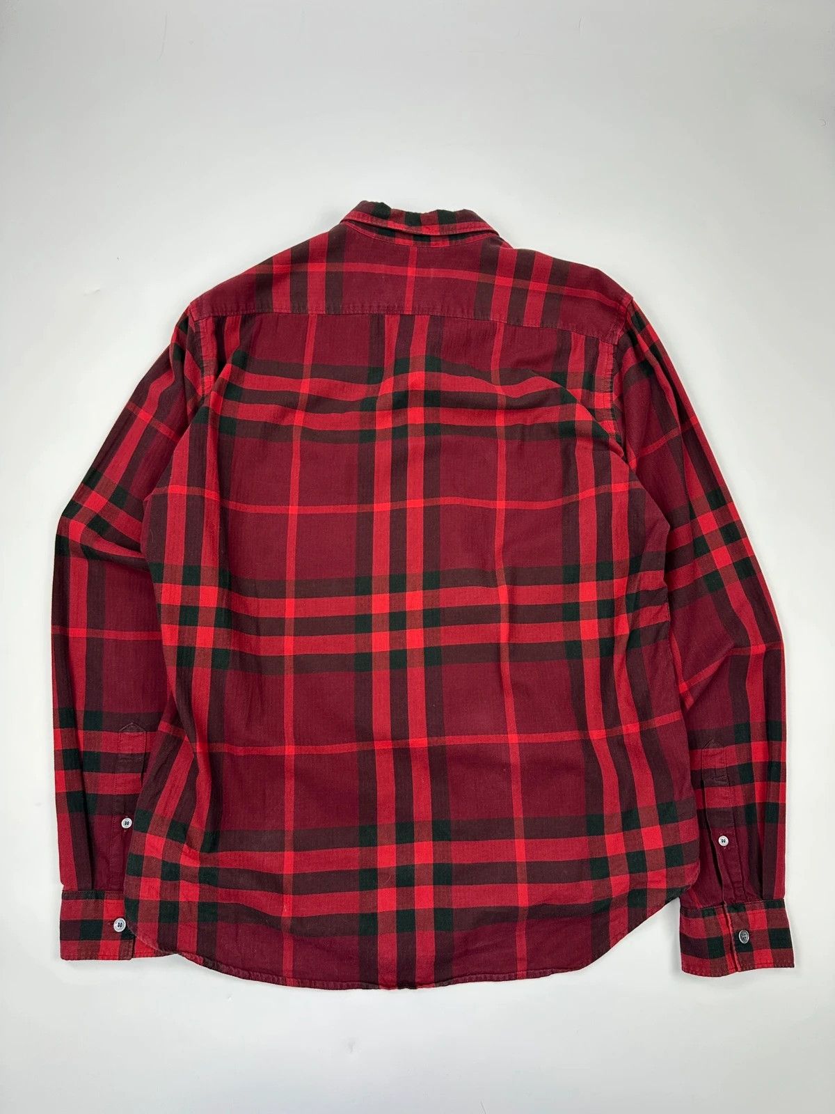 Burberry Burberry 00’s Red & Black Checkered Tartan Longsleeves Shirt Size US L / EU 52-54 / 3 - 5 Thumbnail