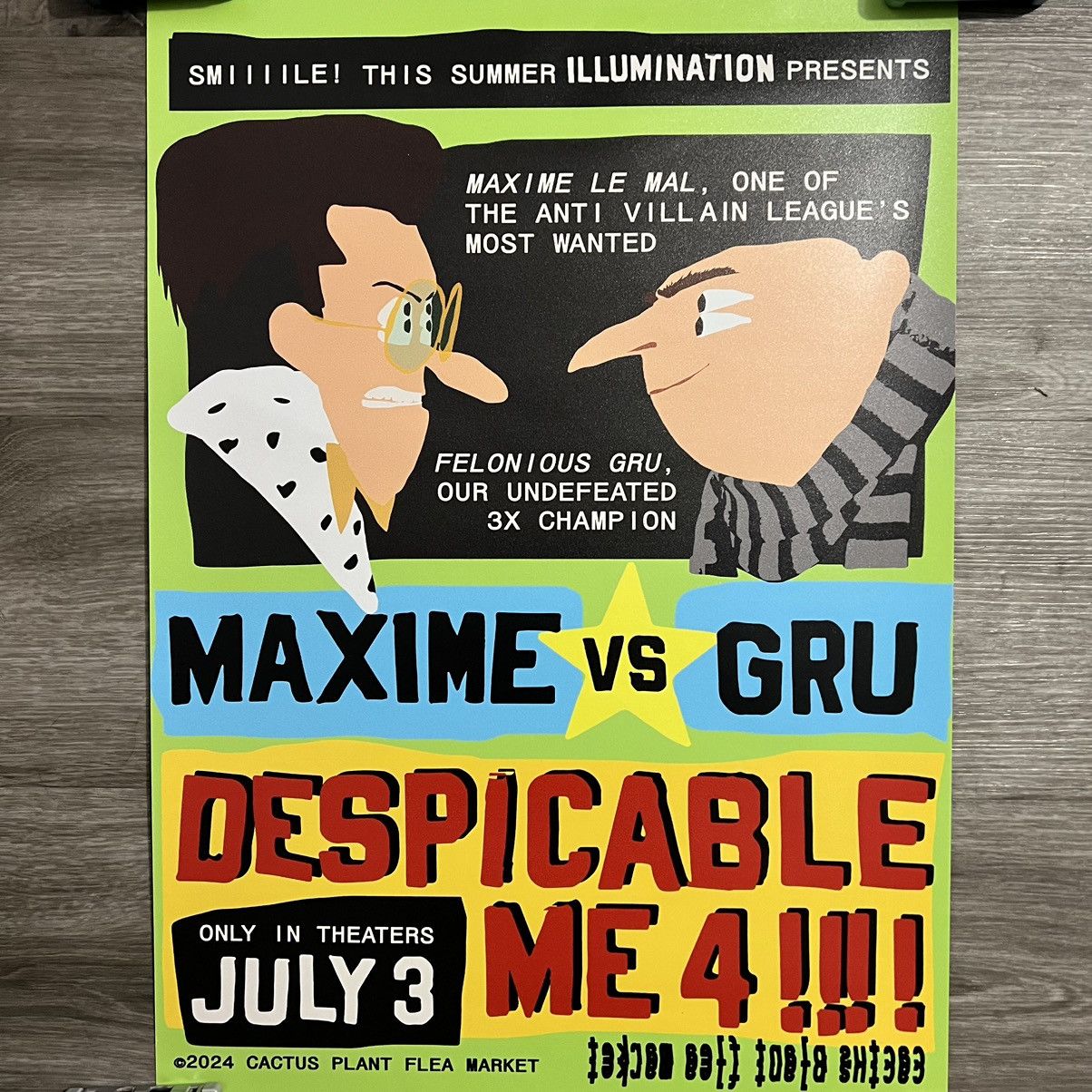 Cactus Plant Flea Market CPFM Despicable Me 4 Movie Poster Size ONE SIZE - 3 Thumbnail