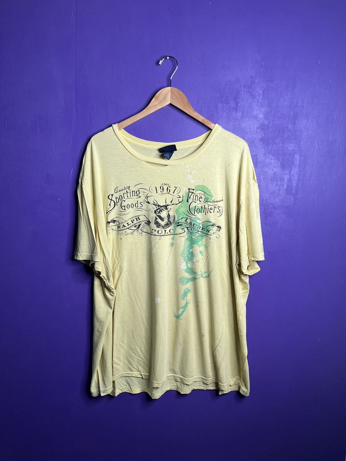 Polo Ralph Lauren × Vintage Vintage 90s Polo Ralph Lauren elk t-shirt Size US XXL / EU 58 / 5 - 1 Thumbnail