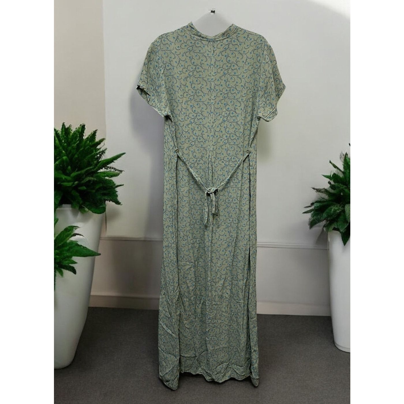 Unknown London April Cornell Long green dress Sz S Cap Sleeves Button Down Size S / US 4 / IT 40 - 4 Thumbnail