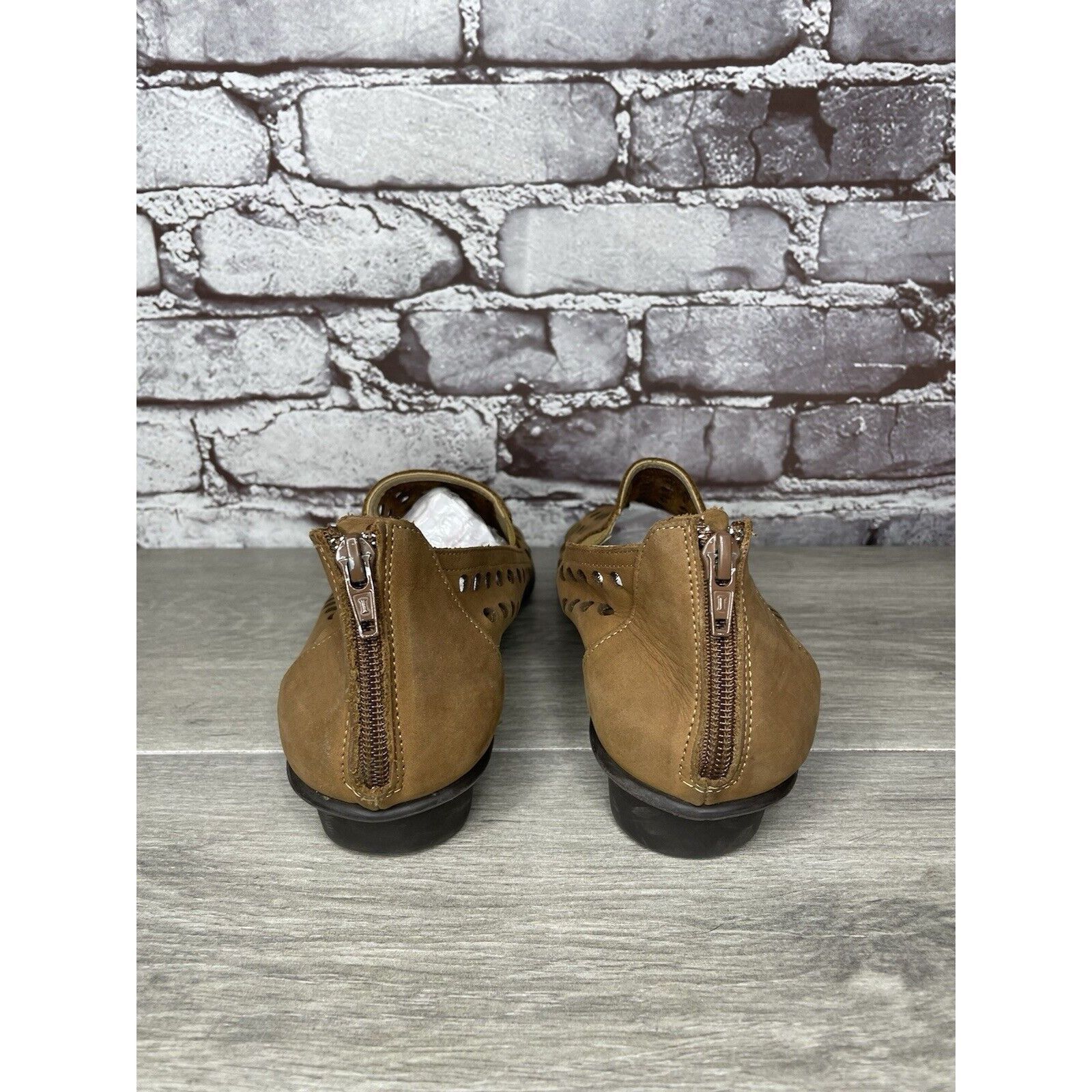 Other Sesto Meucci Evonne Brown Nubuck Perforated Open Toe Back Zi Size US 10 / IT 40 - 4 Thumbnail
