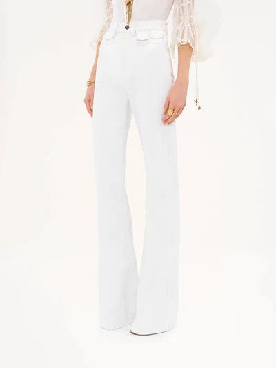 Chloe o1loc1c10226 High-rise Flare Jeans in White Size 26" / US 2 / IT 38 - 4 Thumbnail
