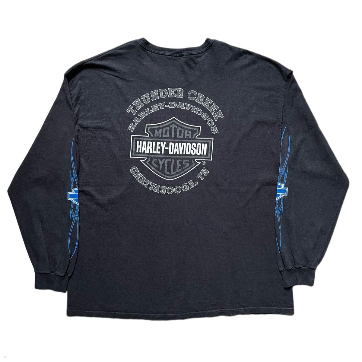 Harley Davidson × Vintage Vintage Harley Davidson Blue Flame Long Sleeve Tee Size US XXL / EU 58 / 5 - 2 Thumbnail