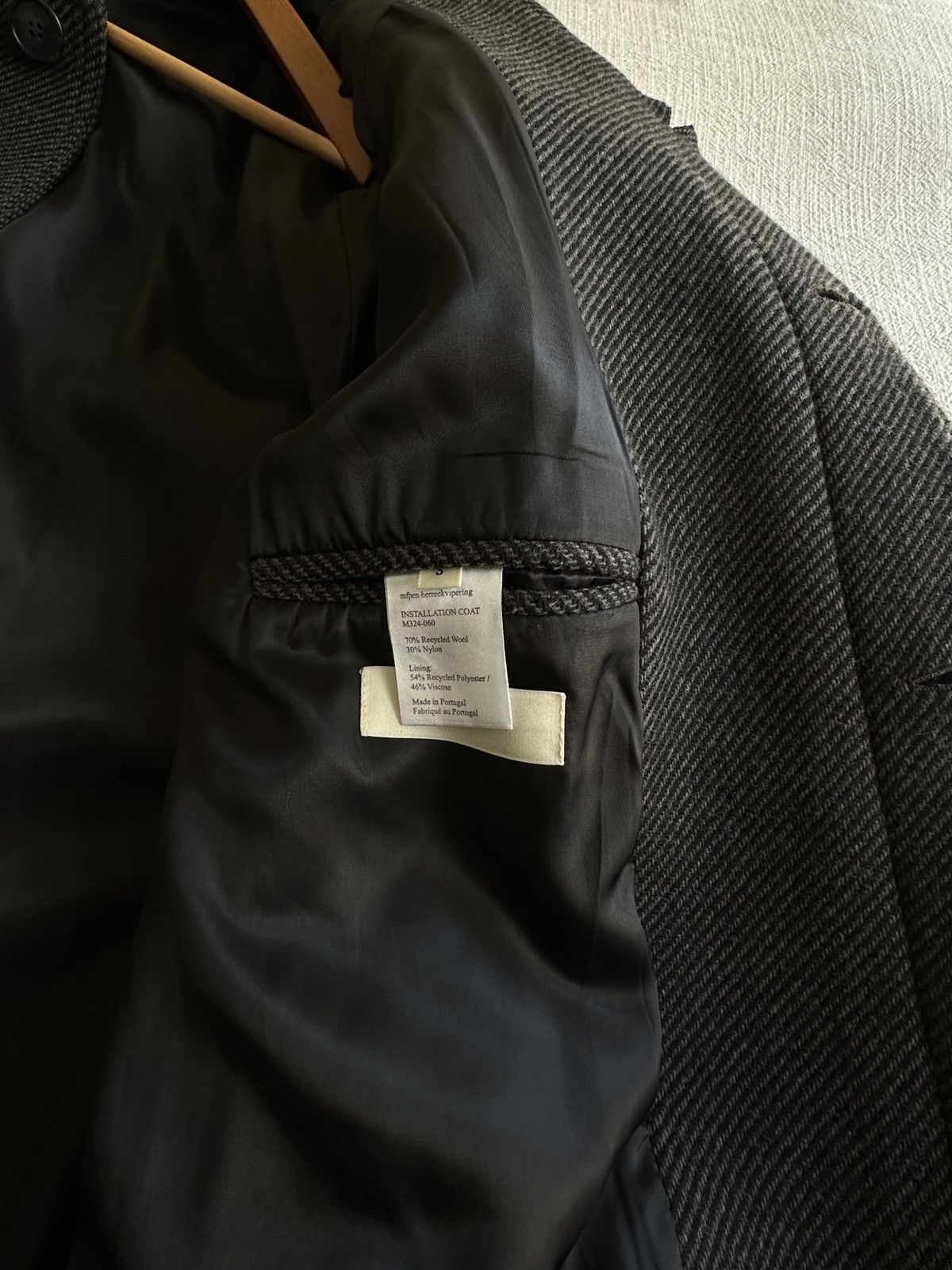 Mfpen Mfpen INSTALLATION COAT - BROWN HERRINGBONE RECYCLED WOOL Size US L / EU 52-54 / 3 - 7 Thumbnail