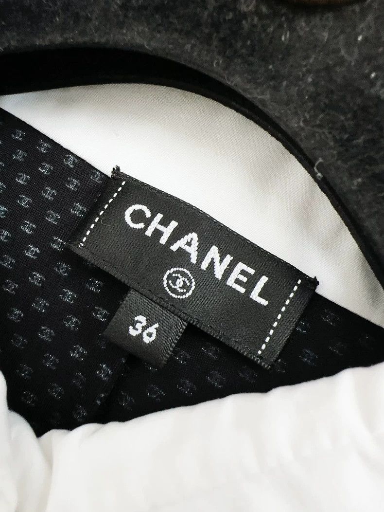 Chanel Chanel 24B black full print small logo silk shirt Size XS / US 0-2 / IT 36-38 - 6 Thumbnail