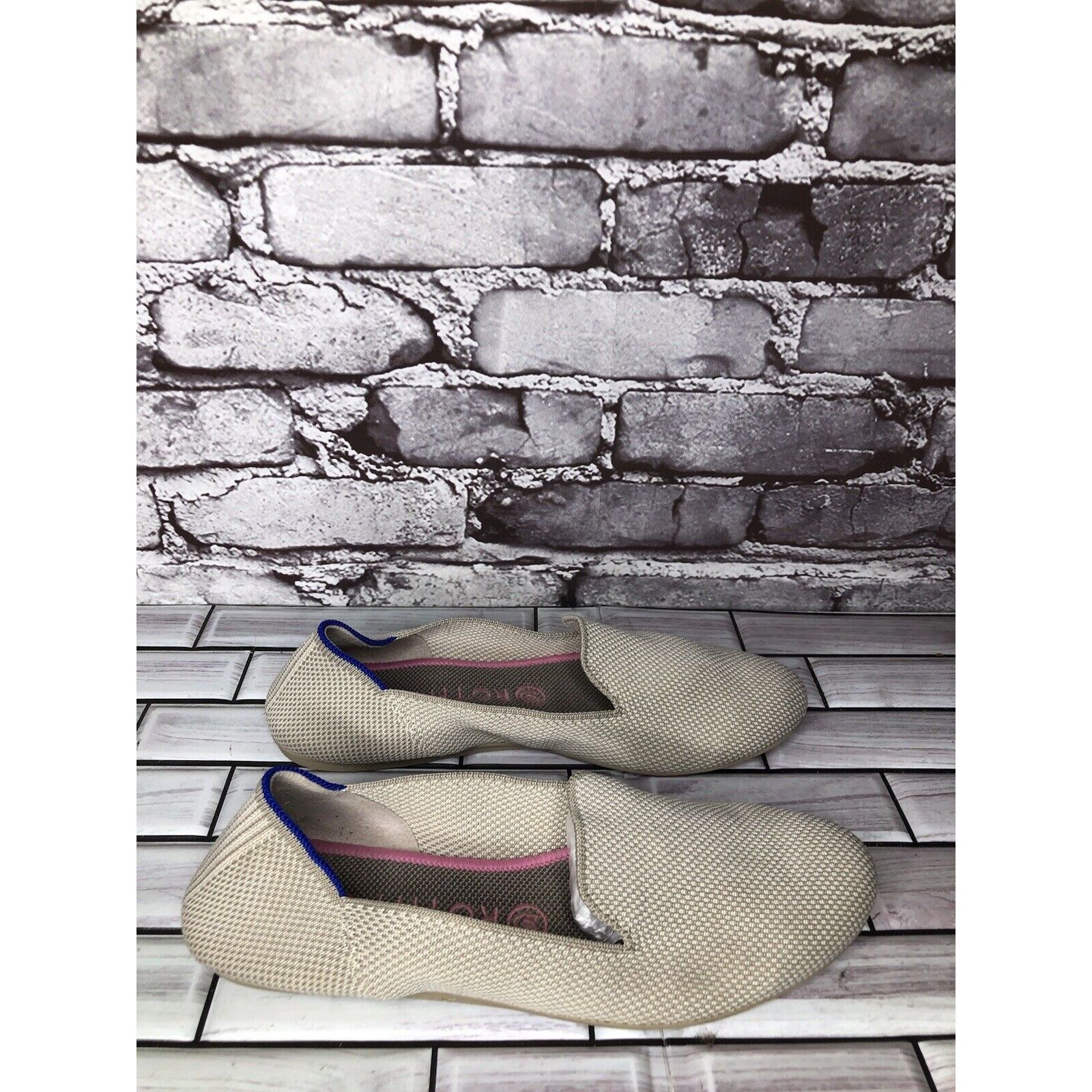 Other Rothys Cream Gray Knit Casual Slip On Round Toe Ballet Flats Size US 8.5 / IT 38.5 - 16 Thumbnail