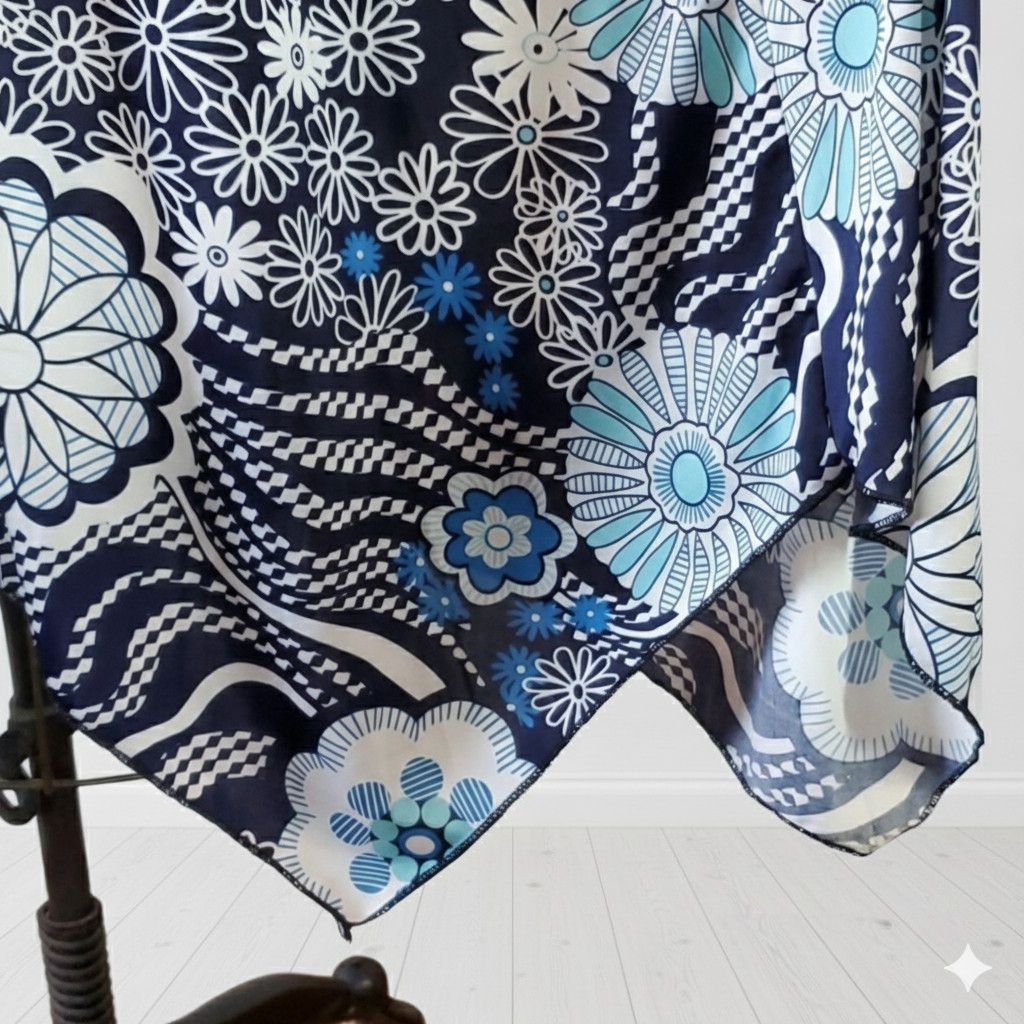 Other India Boutique OS / M-XXL Dress Cover-up Blue Floral Adjust Size ONE SIZE - 9 Thumbnail