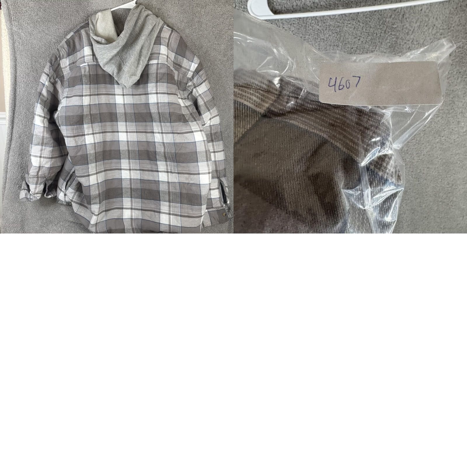 Wrangler Wrangler Jacket Mens XL Gray Plaid Flannel Hooded Quilted Lined Outdoor Workwear Size US XL / EU 56 / 4 - 9 Thumbnail
