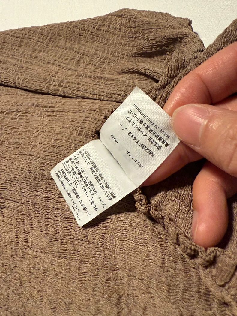 Issey Miyake Issey Miyake size:one size Brown chiffon short-sleeved shi Size M / US 6-8 / IT 42-44 - 5 Thumbnail