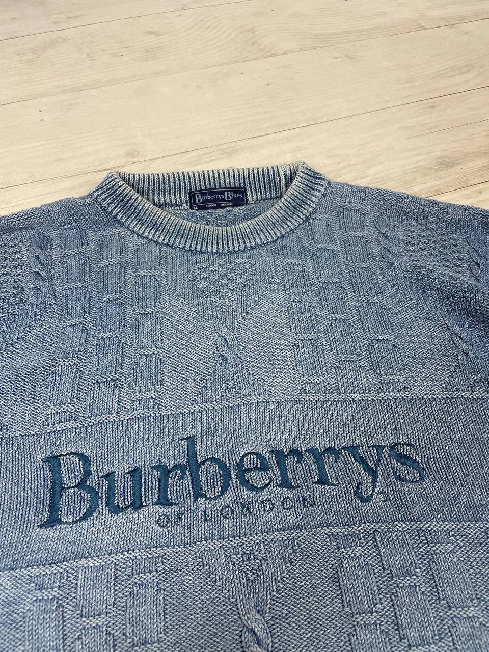 Burberry Vintage Burberrys Blues Knit Sweater Big Logo Men Size XL Size US XL / EU 56 / 4 - 7 Thumbnail