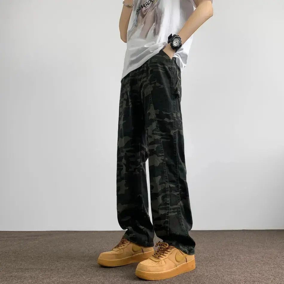 Japanese Brand Retro loose straight casual camouflage jeans Size US 32 / EU 48 - 1 Thumbnail