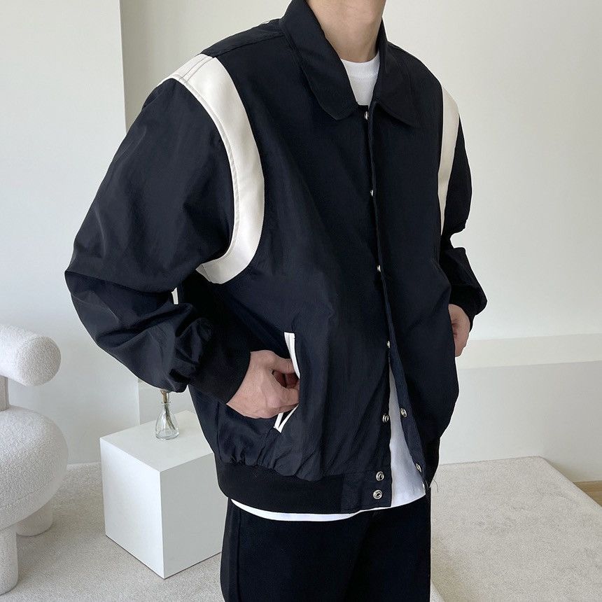 Beams Plus Rogermoore Lightweight Varsity Windbreaker Jacket Black Size US L / EU 52-54 / 3 - 10 Thumbnail