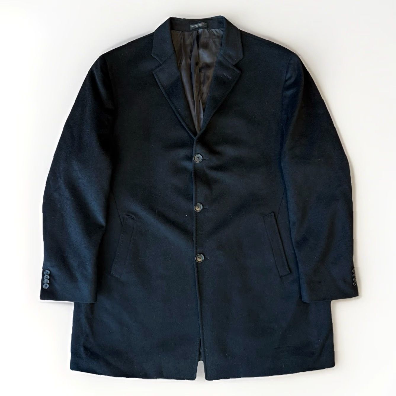 John Varvatos VINTAGE John Varvatos Cashmere Peacoat 48R Black Winter Minimalist Outerwear New York Size US M / EU 48-50 / 2 - 2 Thumbnail