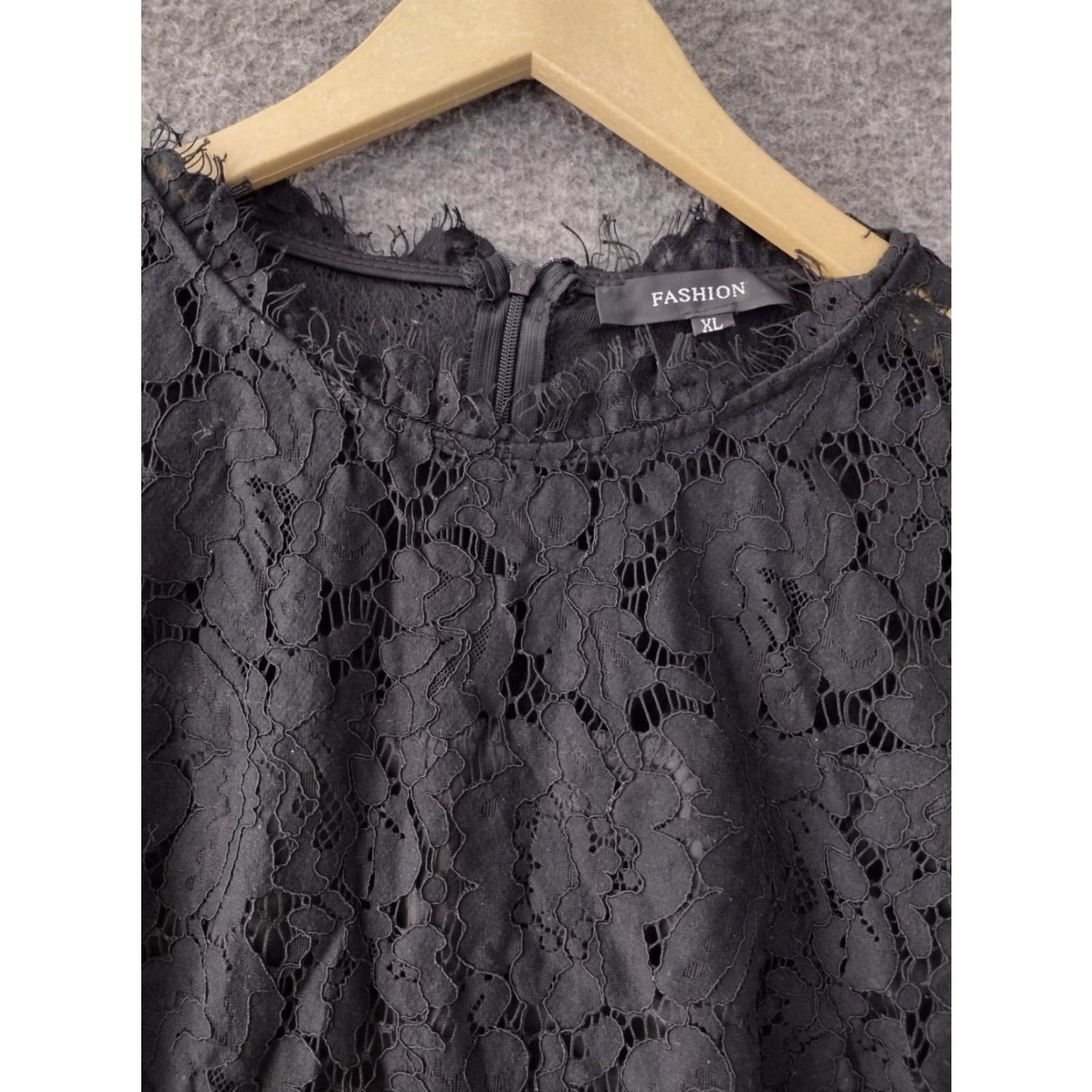 Vintage FASHION Women's Sleeveless Lace Floral Elegant Cocktail Dress XL Crew Neck Knee Maxi Black Floral Event Party/Cocktail Women XL Lace Floral dress Size XL / US 12-14 / IT 48-50 - 3 Thumbnail