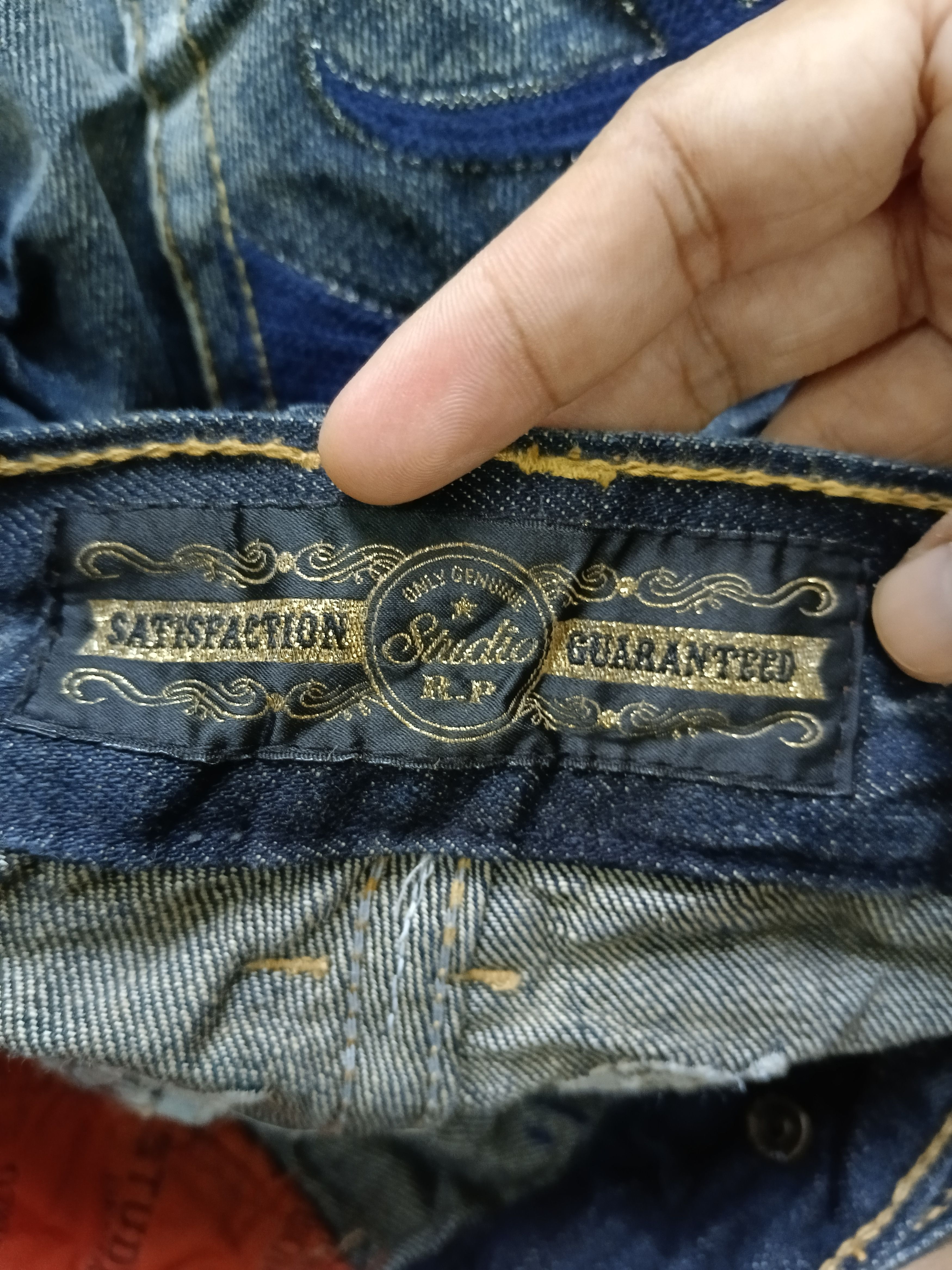 Japanese Brand SiCK RUSTY STUDIO RP WING EMBROIDED DENIM PANTS Size US 31 - 8 Thumbnail