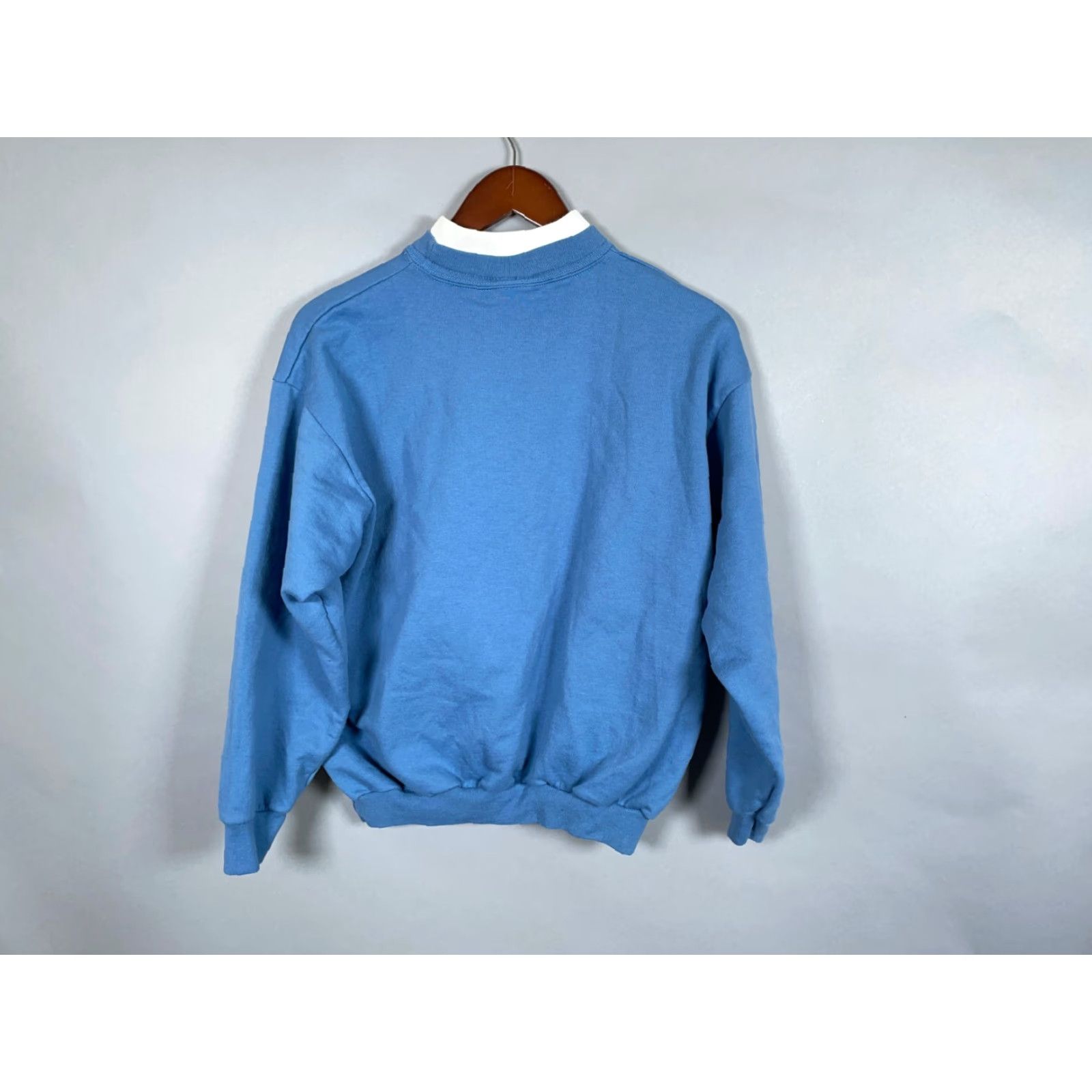 Vintage VINTAGE Morning Sun Sweatshirt Cat Dog Graphic Got Kibbles? Blue Light Mock Neck Pullover Raglan Sleeve Petite Medium Women's Size M / US 6-8 / IT 42-44 - 2 Thumbnail