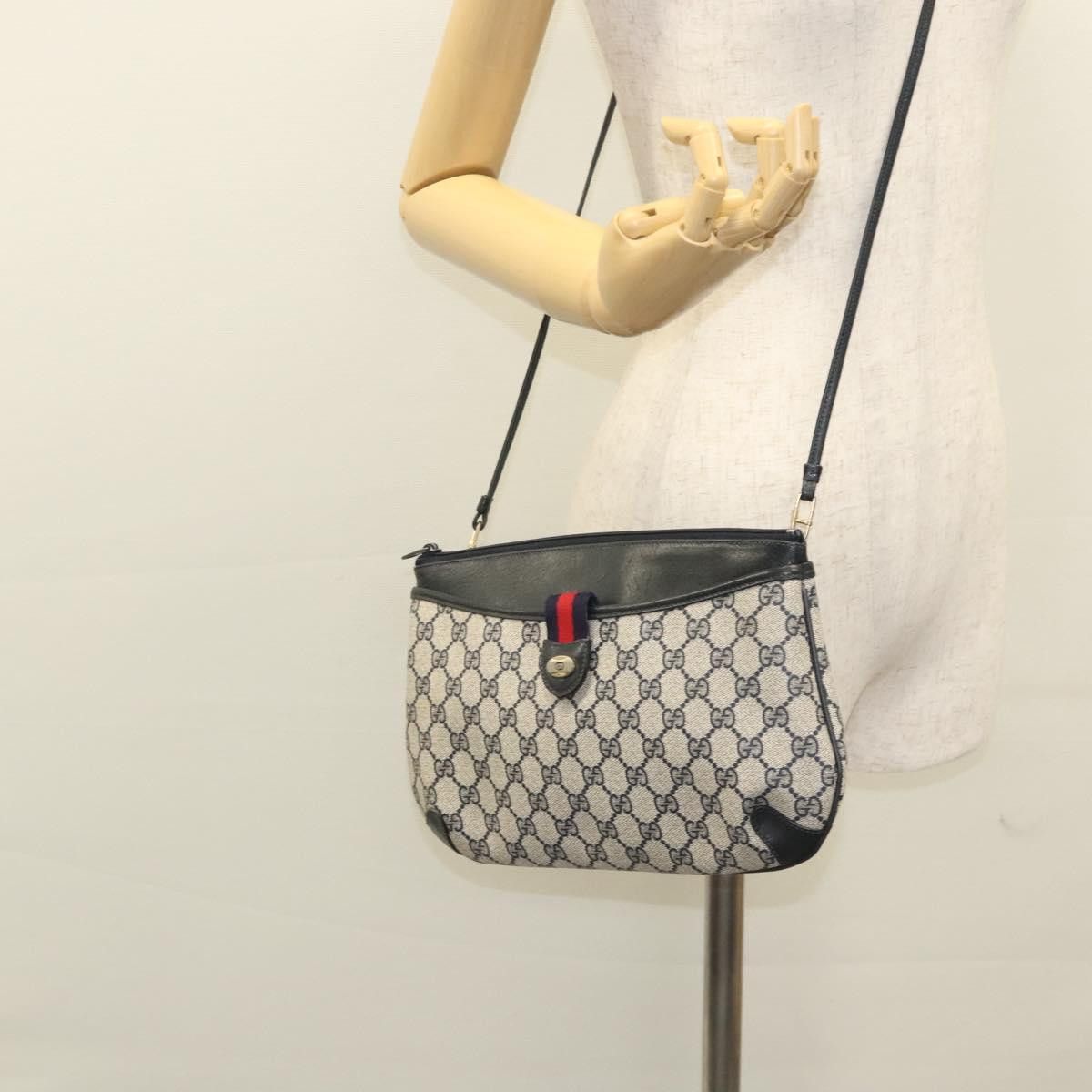 Gucci GUCCI GG Supreme Shoulder Bag Pvc Navy Gold 39 02 026 Size ONE SIZE - 22 Thumbnail
