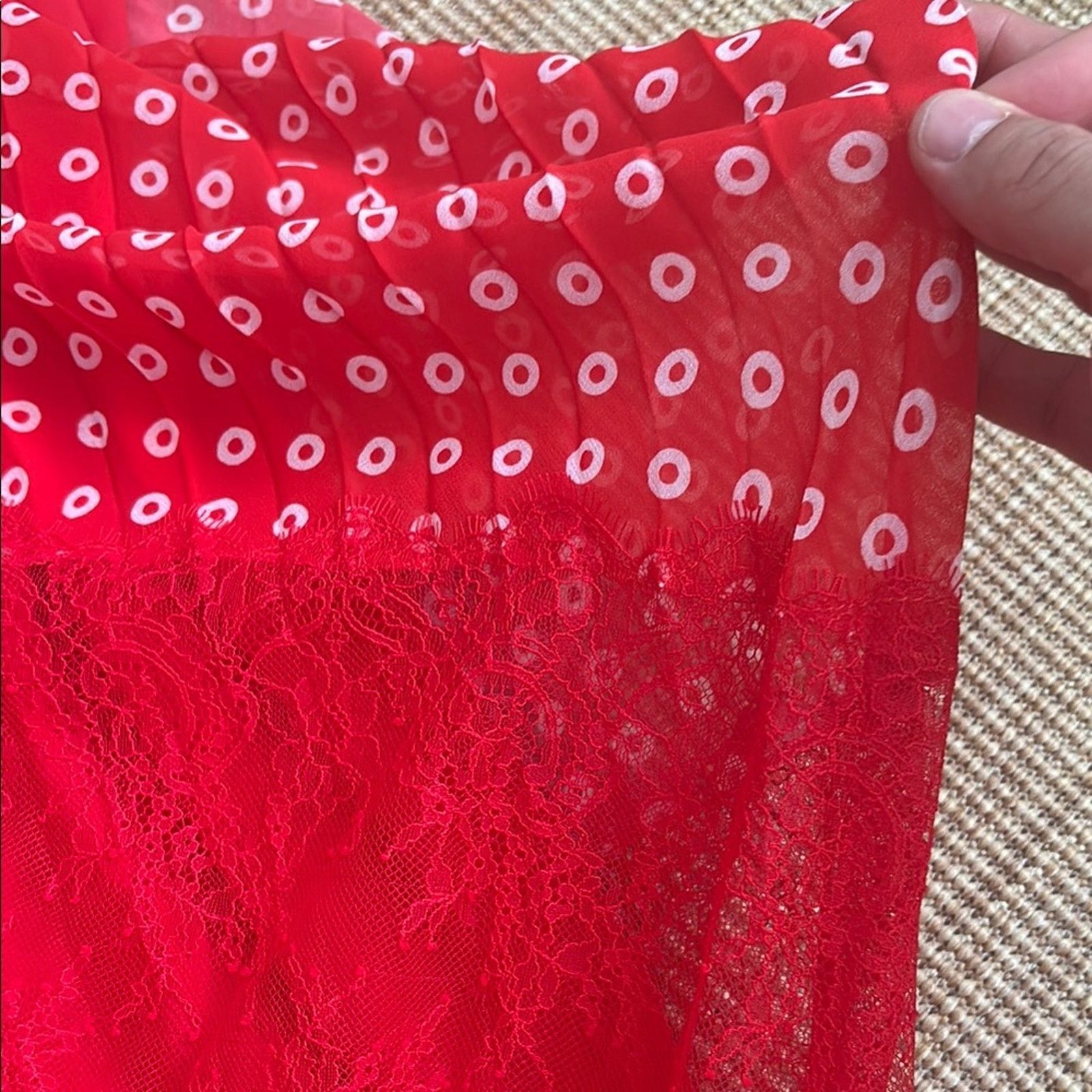 Ermanno Scervino NWT Ermanno Scervino Red and White Asymmetrical Wrap Skirt S Size 42" / US 20 - 3 Thumbnail