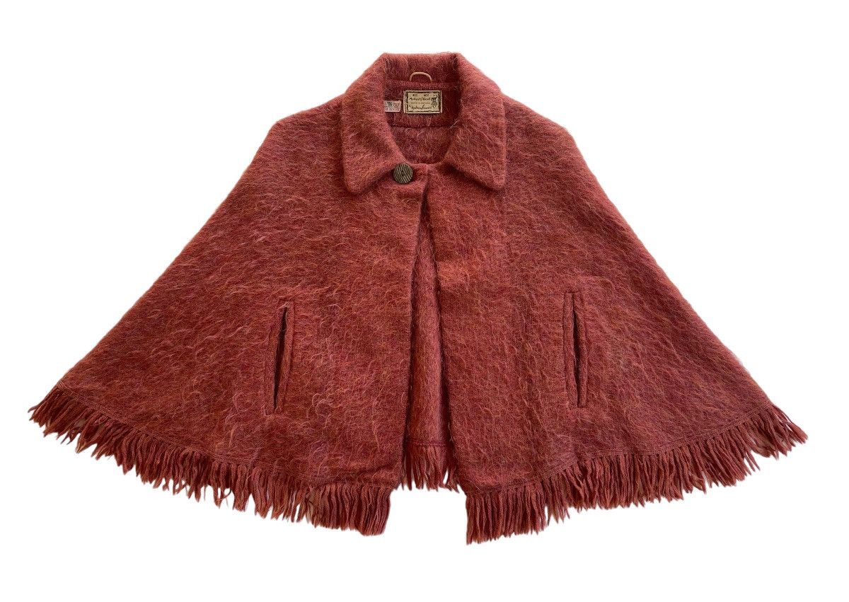 Vintage 1960s Andrew Stewart Fuzzy Mohair Poncho Size M / US 6-8 / IT 42-44 - 3 Thumbnail