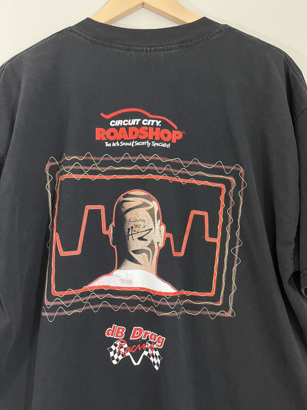 Vintage Faded Black Drag Racing Head Tattoo Graphic Tee Size US L / EU 52-54 / 3 - 2 Thumbnail