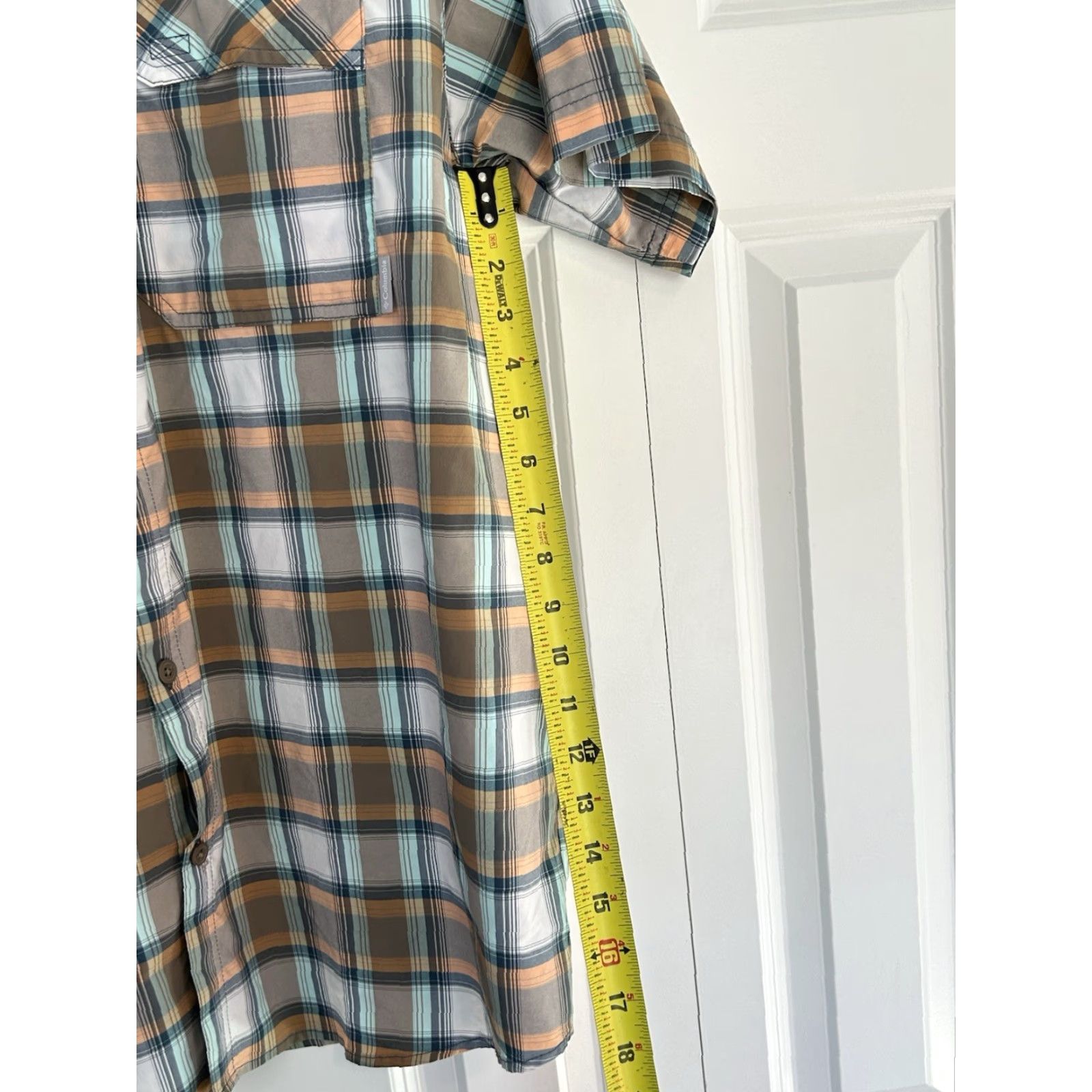 Vintage Columbia Shirt Mens Orange Blue Plaid Short Sleeve Button-Up Omni-Shade XL Size US XL / EU 56 / 4 - 4 Thumbnail