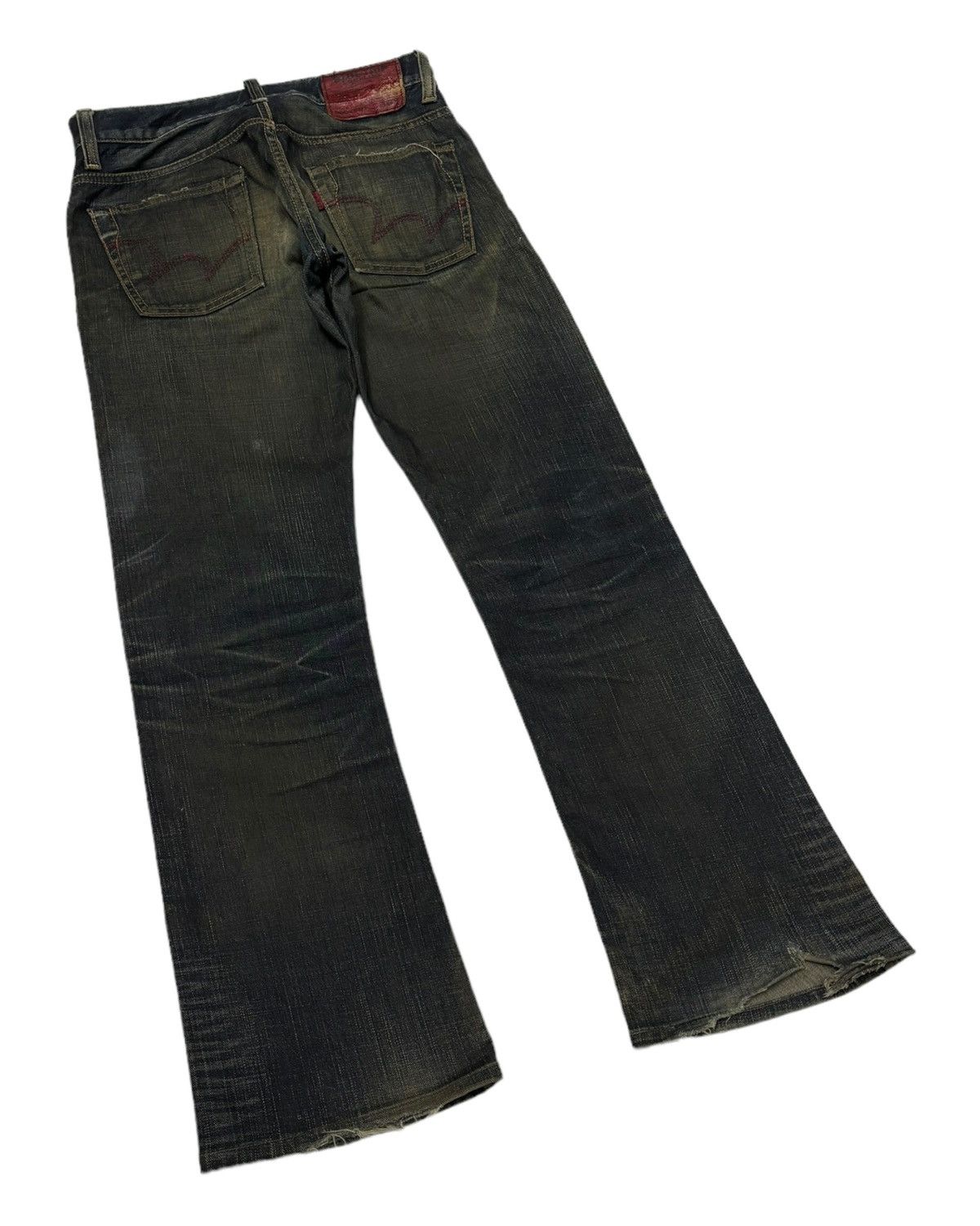 14th Addiction FLARED🔥EDWIN 503 MUD WASH BOOTCUT WAXED DENIM JEANS Size US 32 / EU 48 - 4 Thumbnail