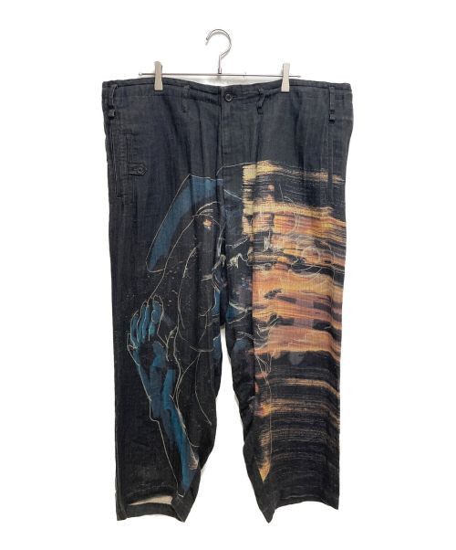 image of Yohji Yamamoto Pour Homme 20Ss Deformed Print Pants in Black, Men's (Size 43)