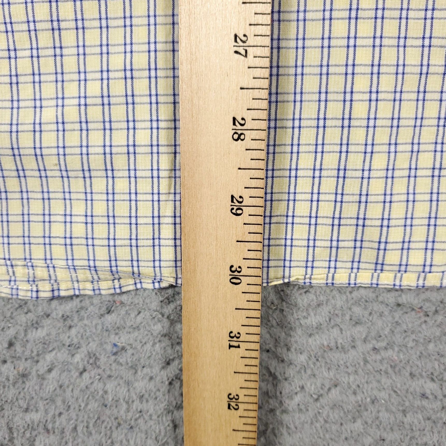 Nautica Nautica Dress Shirt Mens Size 16.5 Yellow Blue Plaid Long Sleeve Button-Up Regular Fit Size 42R - 5 Thumbnail
