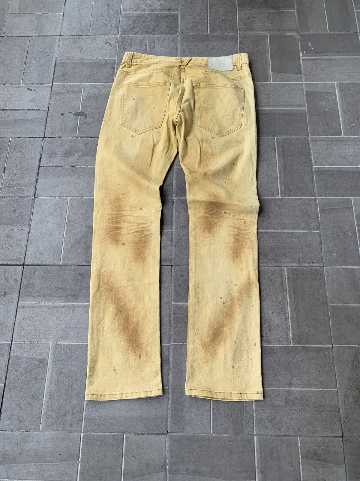 Beauty Beast 2000s - In The Attic Splater Gold Pants Size US 33 - 7 Thumbnail