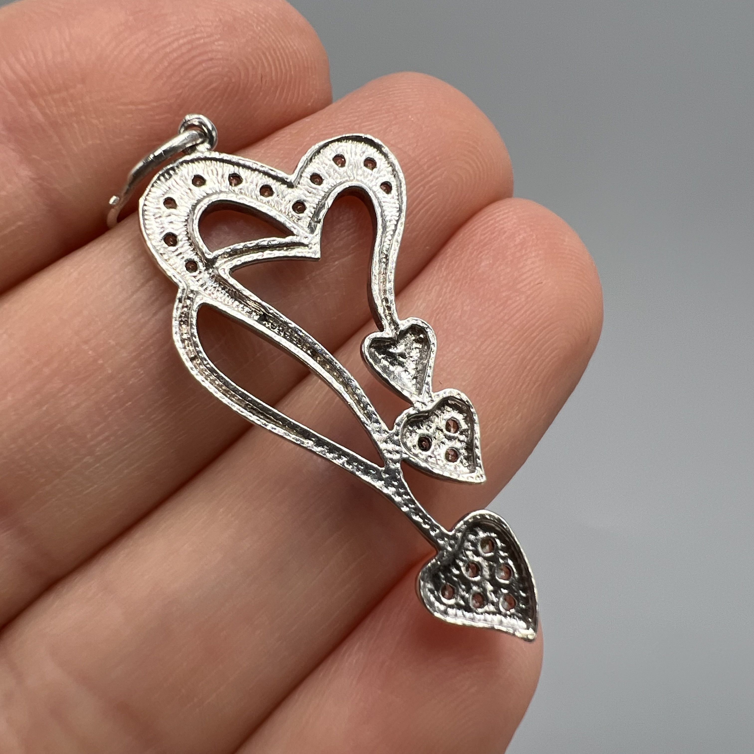 Sterling Silver Vintage Pendant Jewelry Sterling Silver 925 Heart 2.44gr Size ONE SIZE - 6 Thumbnail