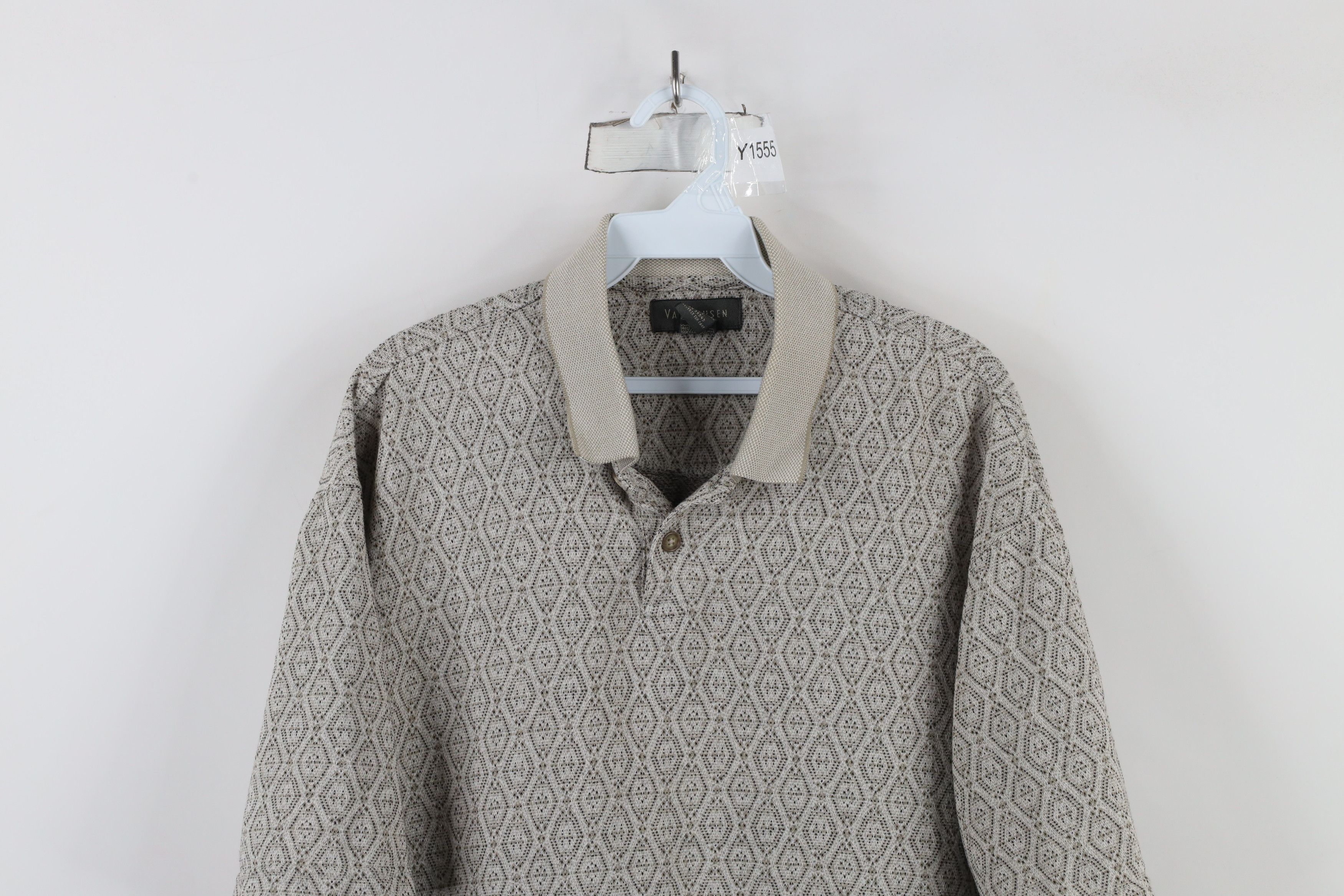 Vintage Vintage 90s Streetwear Knit Collared Polo Shirt Beige Size US L / EU 52-54 / 3 - 2 Thumbnail