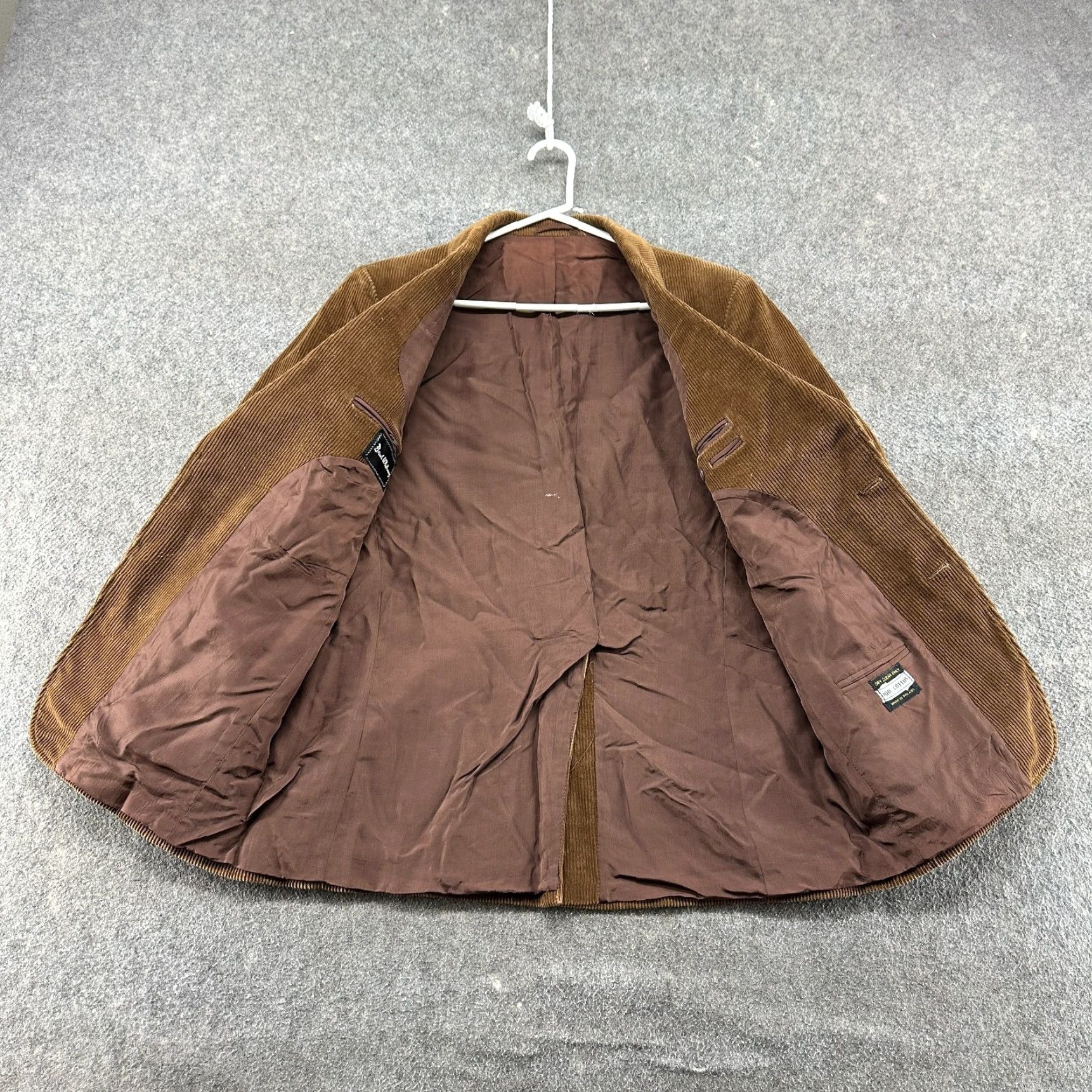 Vintage VINTAGE Brad Whitney Jacket Mens 42 Brown Corduroy Blazer Coat Lined 70s Pea Coat Wide Corduroy 90s Casual Business Mens Jacket Size 42R - 2 Thumbnail
